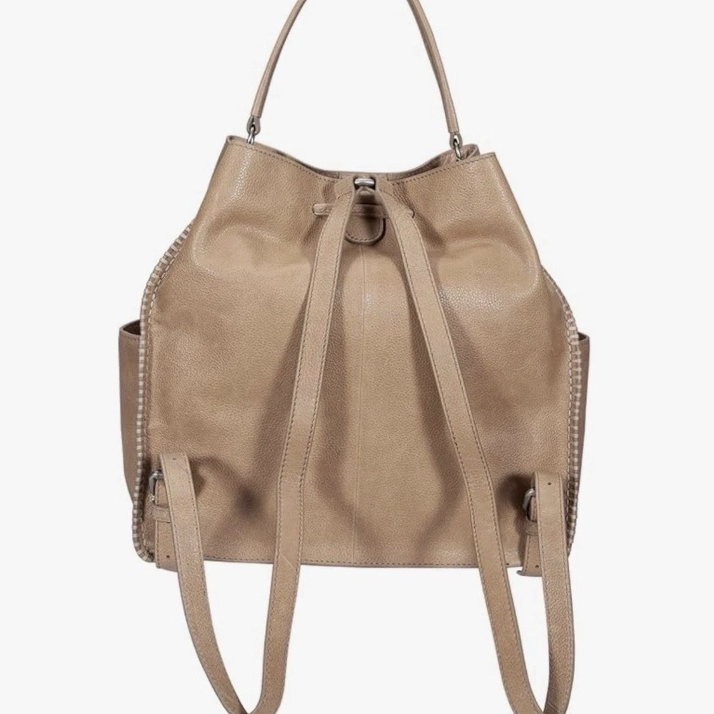 Frye Joy Convertible Backpack Purse Bag Handbag Beige W/Dust Bag Tan Authentic